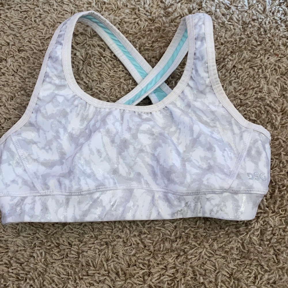 Girls sparkly silver Dicks Sporting Goods sports bra